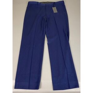Berle Dress Pants Men's 42 Modern Fit French Navy Herringbone Flat Front New NWT